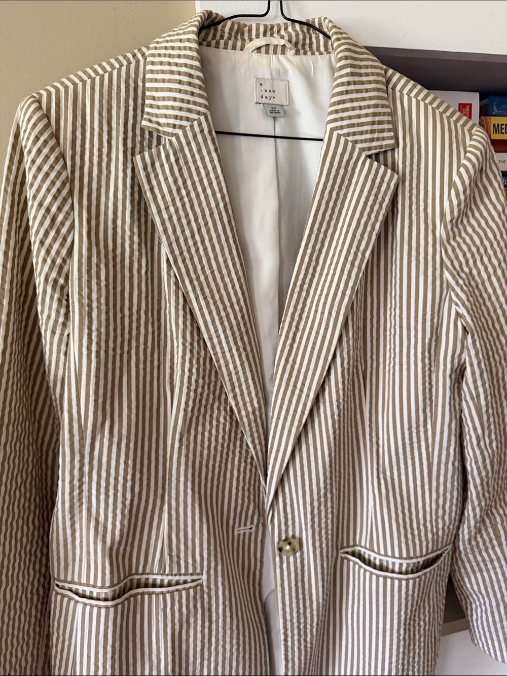 Target Beige and White Striped Blazer